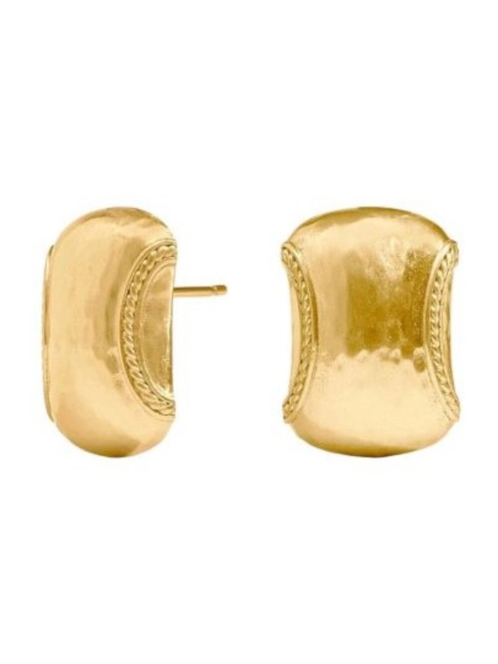 New Julie Vos Cannes 24kt Gold Post Big Heavy Hammered Earrings